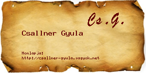Csallner Gyula névjegykártya